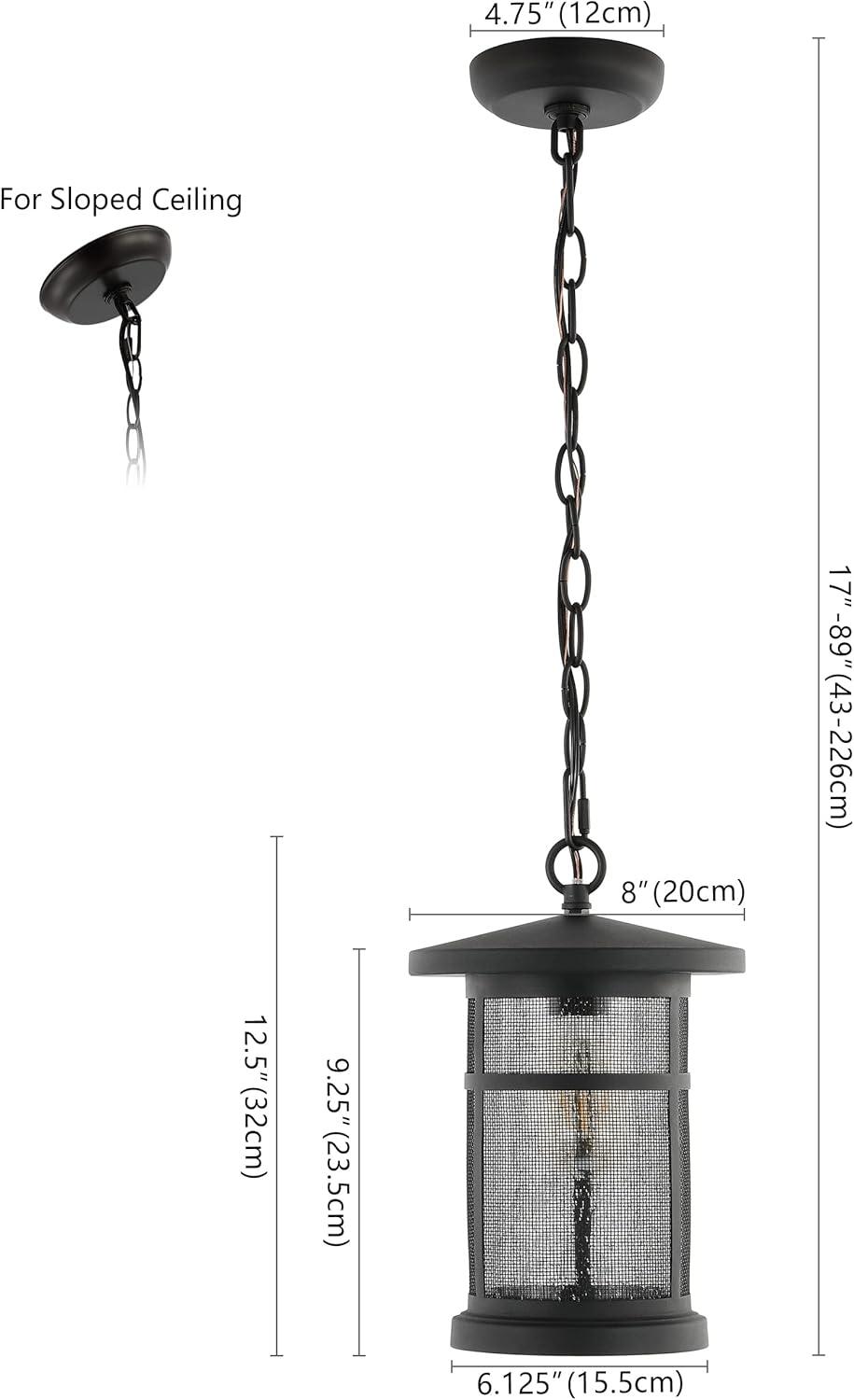 image:imageSAFAVIEH Lighting Collection Osprey Black Extendable Outdoor Pendant