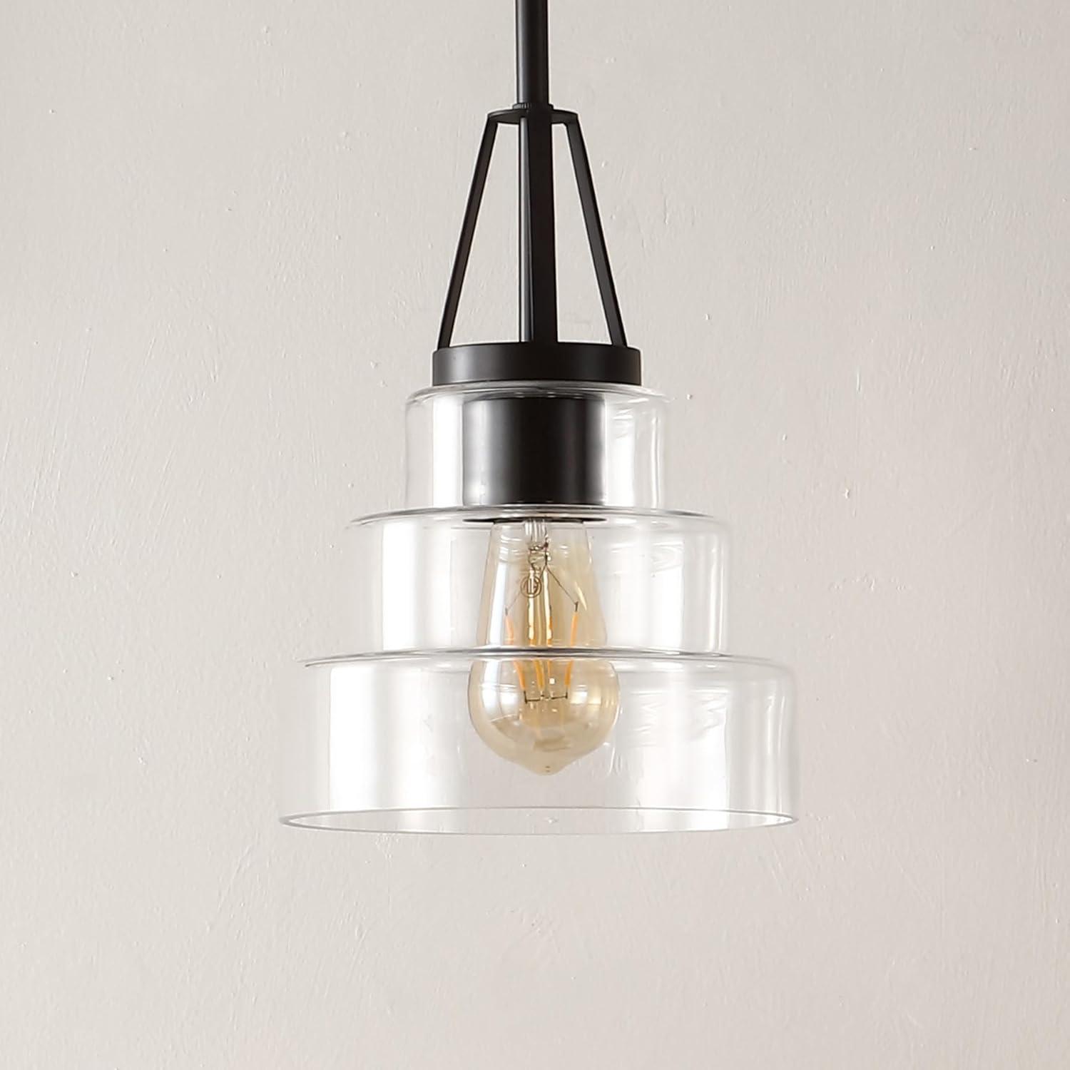 image:imageSAFAVIEH Lighting Collection Raylen ClearOrb Adjustable Pendant Hanging Light Fixture Ideal for Dining Room Kitchen Island Entryway LED Bulb Included