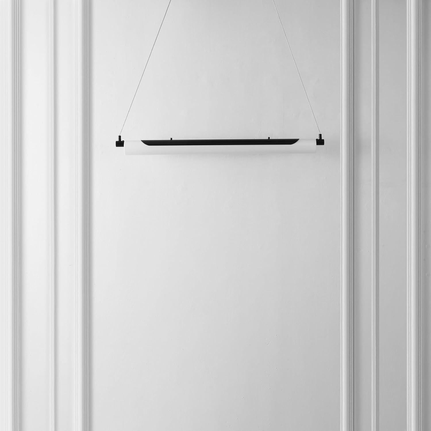image:imageSAFAVIEH Lighting Collection Tyto Black LED Linear Pendant Hanging Light Fixture Ideal for Dining Room Kitchen Island Entryway