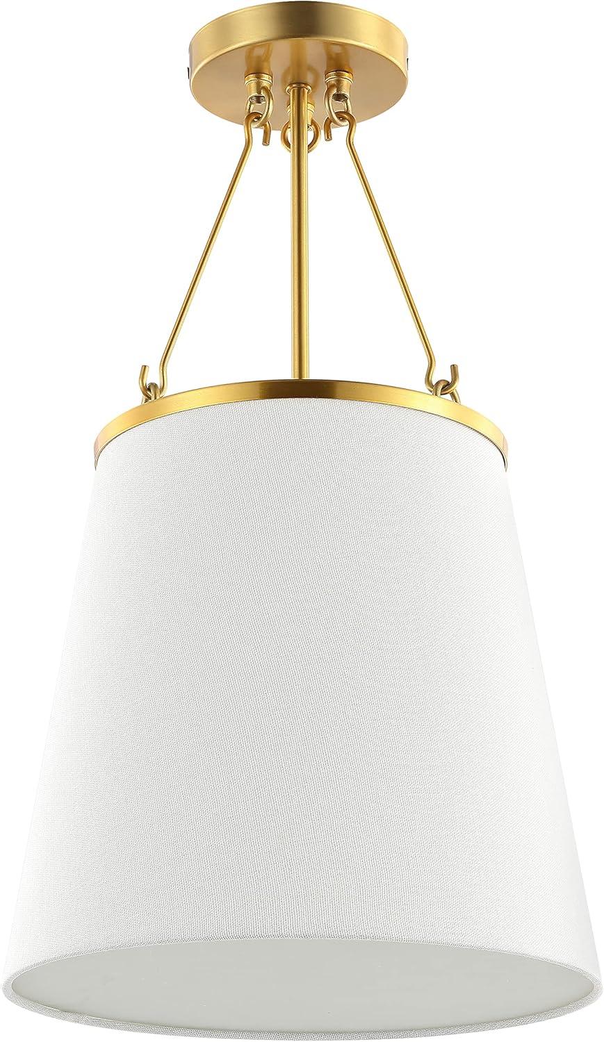 image:imageSAFAVIEH Lighting Collection Valor Contemporary GoldWhite 12inch Pendant
