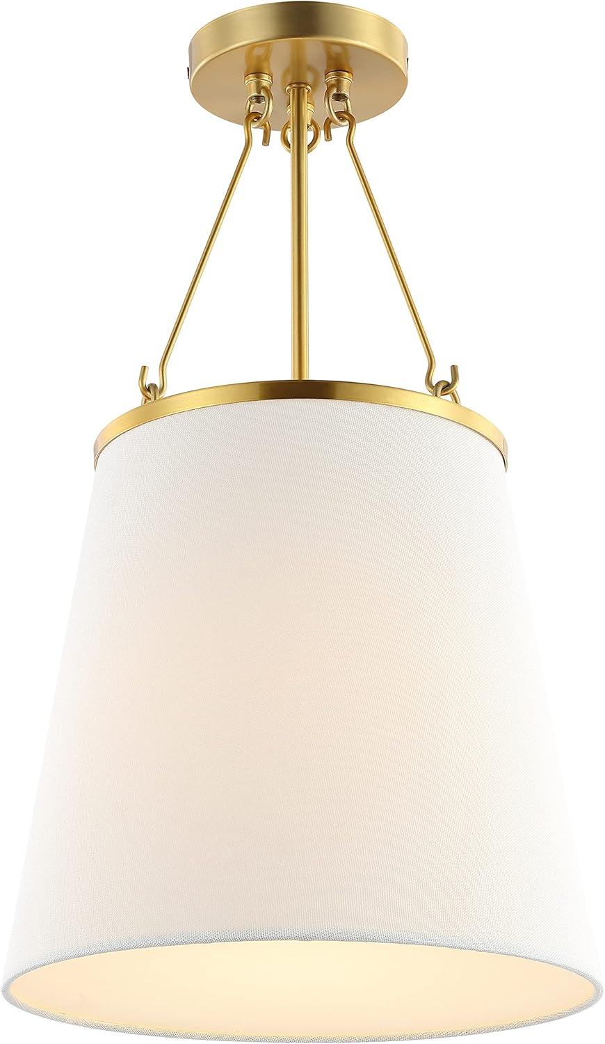 image:imageSAFAVIEH Lighting Collection Valor Contemporary GoldWhite 12inch Pendant