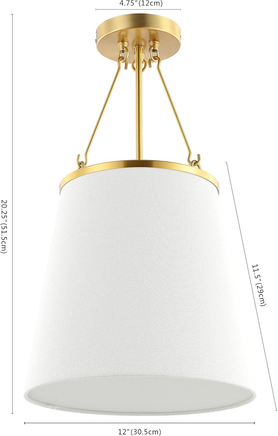 image:imageSAFAVIEH Lighting Collection Valor Contemporary GoldWhite 12inch Pendant