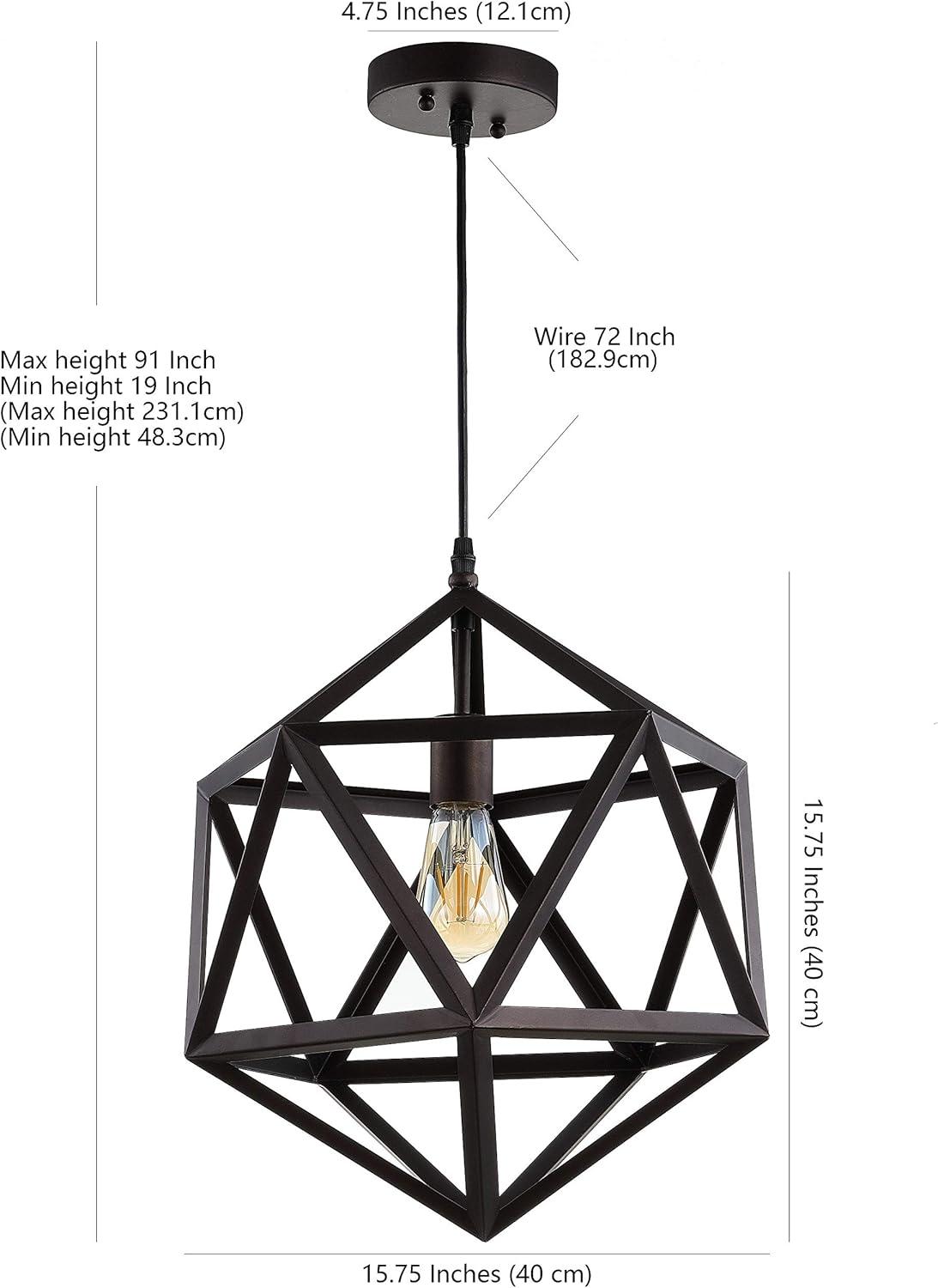 image:imageSAFAVIEH PND4051A Lighting Sergio Adjustable Dark Grey LED Bulb Included Pendant