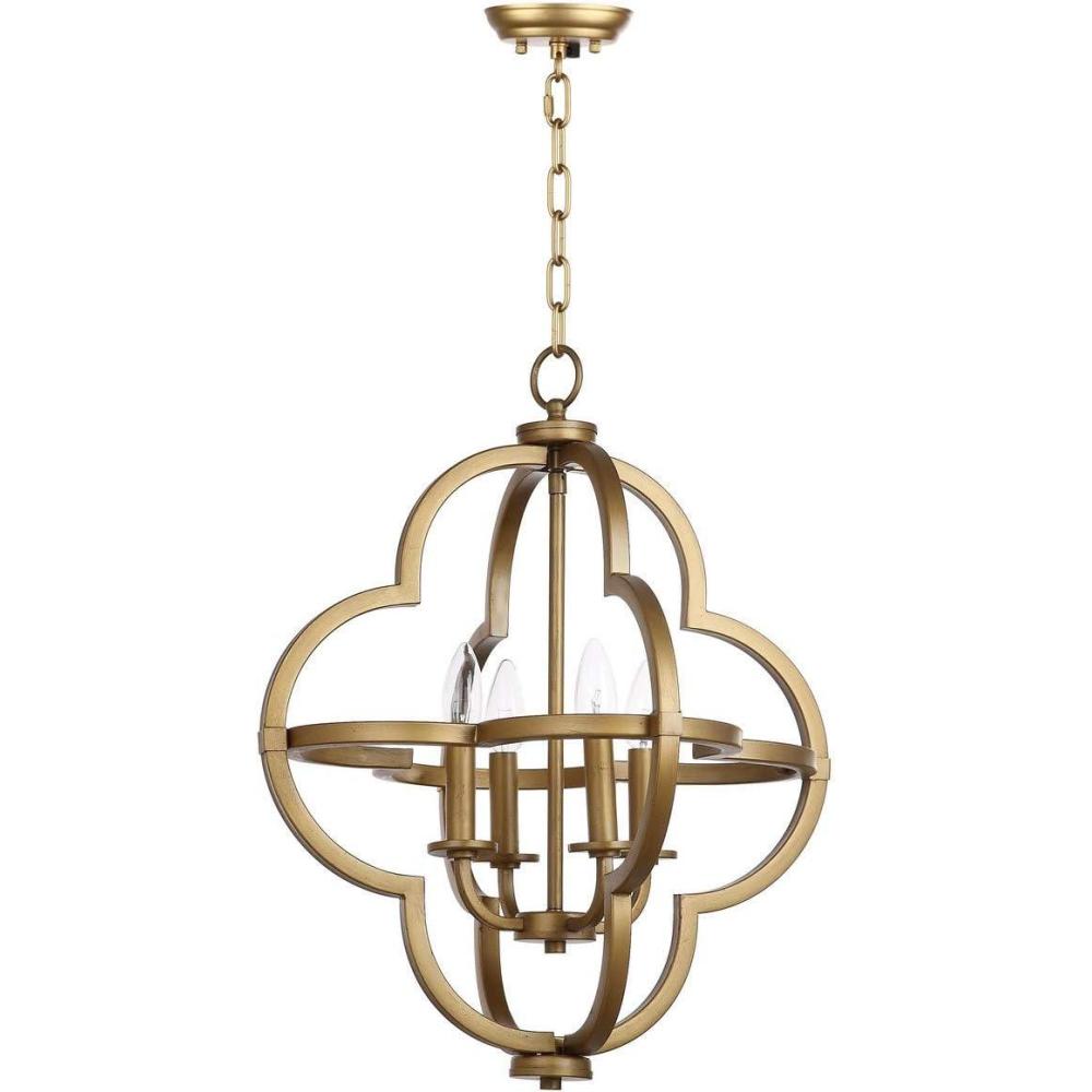 image:imageSAFAVIEH Lighting Collection Millard Modern Farmhouse Orb 19inch Diameter 4light Adjustable Hanging Pendant Light Fixture LED Bulbs Included