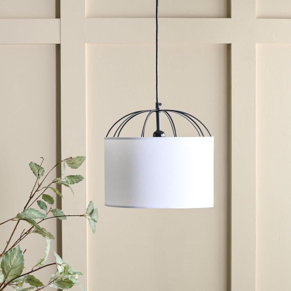 image:imageSAFAVIEH Lighting Collection Noomi Modern White amp Black Adjustable Pendant Hanging Light FixtureWhiteBlack