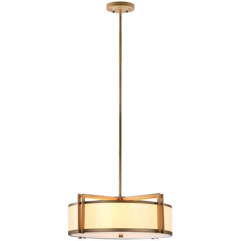 image:imageSAFAVIEH Lighting Collection Orb Antique Gold 21inch Diameter Adjustable Ceiling Drum Pendant Light Fixture LED Bulbs Included