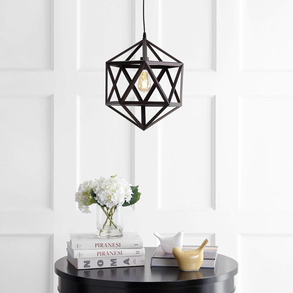 image:imageSAFAVIEH PND4051A Lighting Sergio Adjustable Dark Grey LED Bulb Included Pendant