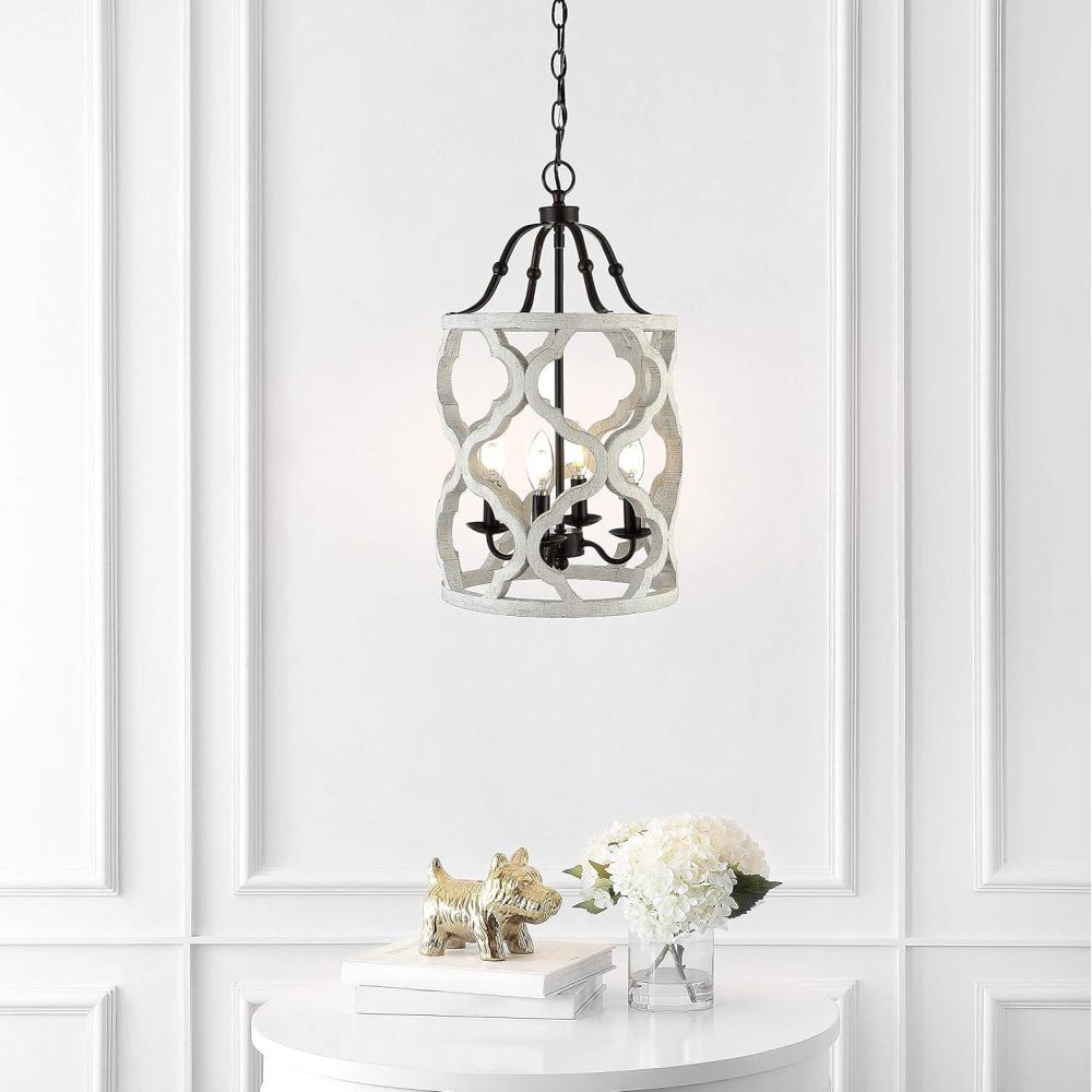 image:imageSAFAVIEH PND4098A Quinby 4Light OilRubbed Bronze and White Adjustable LED Bulbs Included Pendant