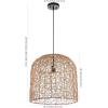 SAFAVIEH Lighting Collection Bianco Boho Coastal Tropical Natural Rattan 18-inch Pendant