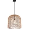 SAFAVIEH Lighting Collection Bianco Boho Coastal Tropical Natural Rattan 18-inch Pendant