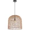 SAFAVIEH Lighting Collection Bianco Boho Coastal Tropical Natural Rattan 18-inch Pendant