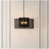SAFAVIEH Lighting Collection Brynora Natural/Gold 4-Light Adjustable Pendant Chandelier Hanging Light Fixture, Ideal for Dining Room, Kitchen Island, Entryway (LED Bulbs Included)(Black)
