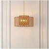 SAFAVIEH Lighting Collection Brynora Natural/Gold 4-Light Adjustable Pendant Chandelier Hanging Light Fixture, Ideal for Dining Room, Kitchen Island, Entryway (LED Bulbs Included)(Natural/Gold)