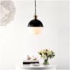 SAFAVIEH Lighting Collection Daylily Mid-Century Modern Black/Brass 13-inch Orb Pendant(Black/Brass)