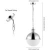 SAFAVIEH Lighting Collection Daylily Mid-Century Modern Black/Brass 13-inch Orb Pendant(Chrome)