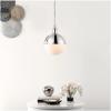 SAFAVIEH Lighting Collection Daylily Mid-Century Modern Black/Brass 13-inch Orb Pendant(Chrome)
