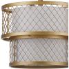 SAFAVIEH Lighting Collection Evie Farmhouse Antique Gold 17-inch Diameter Adjustable Pendant Light Fixture (LED Bulbs Included)