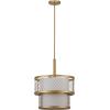 SAFAVIEH Lighting Collection Evie Farmhouse Antique Gold 17-inch Diameter Adjustable Pendant Light Fixture (LED Bulbs Included)