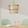 SAFAVIEH Lighting Collection Evie Farmhouse Antique Gold 17-inch Diameter Adjustable Pendant Light Fixture (LED Bulbs Included)