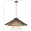 SAFAVIEH Lighting Collection GAVI Boho Raffia Adjustable Pendant Hanging Light Fixture, Ideal for Dining Room, Kitchen Island, Entryway (LED Bulb Included)