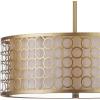 SAFAVIEH Lighting Collection Giotta Farmhouse Antique Gold 18-inch Diameter Adjustable Pendant Light Fixture (LED Bulbs Included)