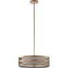 SAFAVIEH Lighting Collection Greta Veil Antique Gold 20-inch Diameter Adjustable Drum Pendant Light Fixture (LED Bulbs Included)