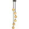 SAFAVIEH Lighting Collection Hallie Black/Natural 6-Light Adjustable Pendant Hanging Light Fixture, Ideal for Dining Room, Kitchen Island, Entryway (LED Bulbs Included)