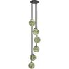 SAFAVIEH Lighting Collection Hallie Black/Natural 6-Light Adjustable Pendant Hanging Light Fixture, Ideal for Dining Room, Kitchen Island, Entryway (LED Bulbs Included)