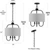 SAFAVIEH Lighting Collection Jemmi 3-Light Brass LED Adjustable Pendant(Black)