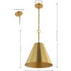 SAFAVIEH Lighting Collection Jenner Brass Gold Adjustable Pendant Hanging Light Fixture, Ideal for Dining Room, Kitchen Island, Entryway (LED Bulb Included)(Brass)