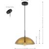 SAFAVIEH Lighting Collection Jorden Brass/Black Adjustable Pendant Hanging Light Fixture, Ideal for Dining Room, Kitchen Island, Entryway (LED Bulb Included)