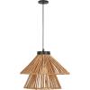 SAFAVIEH Lighting Collection Kaia Boho Brown Raffia Adjustable Pendant Hanging Light Fixture, Ideal for Dining Room, Kitchen Island, Entryway (LED Bulb Included)