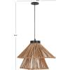 SAFAVIEH Lighting Collection Kaia Boho Brown Raffia Adjustable Pendant Hanging Light Fixture, Ideal for Dining Room, Kitchen Island, Entryway (LED Bulb Included)