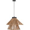 SAFAVIEH Lighting Collection Kaia Boho Brown Raffia Adjustable Pendant Hanging Light Fixture, Ideal for Dining Room, Kitchen Island, Entryway (LED Bulb Included)