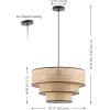 SAFAVIEH Lighting Collection Malya Brown & Natural Faux Rattan Tiered Adjustable Pendant Hanging Light Fixture (LED Bulb Included)(Brown/Natural)