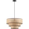 SAFAVIEH Lighting Collection Malya Brown & Natural Faux Rattan Tiered Adjustable Pendant Hanging Light Fixture (LED Bulb Included)(Brown/Natural)