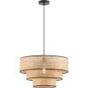 SAFAVIEH Lighting Collection Malya Brown & Natural Faux Rattan Tiered Adjustable Pendant Hanging Light Fixture (LED Bulb Included)(Brown/Natural)