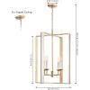 SAFAVIEH Lighting Collection Morella Antique Gold 4-Light Adjustable Pendant Chandelier Hanging Light Fixture, Ideal for Dining Room, Kitchen Island, Entryway (LED Bulbs Included)