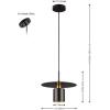 SAFAVIEH Lighting Collection Mynoby Black/Brass Adjustable Pendant Hanging Light Fixture, Ideal for Dining Room, Kitchen Island, Entryway (LED Bulb Included)