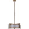 SAFAVIEH Lighting Collection Orb Antique Gold 21-inch Diameter Adjustable Ceiling Drum Pendant Light Fixture (LED Bulbs Included)