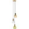 SAFAVIEH Lighting Collection Rhea Gold 3-Light Adjustable Pendant Hanging Light Fixture, Ideal for Dining Room, Kitchen Island, Entryway (LED Bulbs Included)