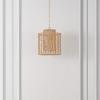 SAFAVIEH Lighting Collection Ryoa Natural/Gold Adjustable Pendant Hanging Light Fixture, Ideal for Dining Room, Kitchen Island, Entryway (LED Bulb Included)(Natural/Gold)