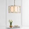 SAFAVIEH Lighting Collection Silas Modern Farmhouse Gold 22-inch Diameter 1-light Adjustable Hanging Pendant Light Fixture (LED Bulbs Included)