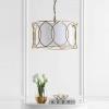 SAFAVIEH Lighting Collection Silas Modern Farmhouse Gold 22-inch Diameter 1-light Adjustable Hanging Pendant Light Fixture (LED Bulbs Included)