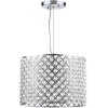 SAFAVIEH Lighting Collection Silva Art Deco Modern Farmhouse Shabby Chic Chrome Beaded Diamond 12-inch Diameter Adjustable Hanging Pendant Light Fixture (LED Bulb Included)