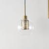 SAFAVIEH Lighting Collection Toronto Clear/Brass Adjustable Pendant Hanging Light Fixture, Ideal for Dining Room, Kitchen Island, Entryway (LED Bulb Included)
