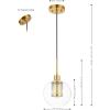 SAFAVIEH Lighting Collection Toronto Clear/Brass Adjustable Pendant Hanging Light Fixture, Ideal for Dining Room, Kitchen Island, Entryway (LED Bulb Included)