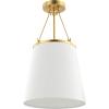 SAFAVIEH Lighting Collection Valor Contemporary Gold/White 12-inch Pendant