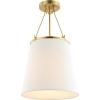 SAFAVIEH Lighting Collection Valor Contemporary Gold/White 12-inch Pendant
