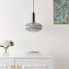 SAFAVIEH Lighting Collection Zeon Smoke Grey/Black Adjustable Pendant Hanging Light Fixture, Ideal for Dining Room, Kitchen Island, Entryway (LED Bulb Included)